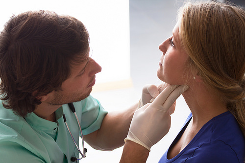 Doc checking ear